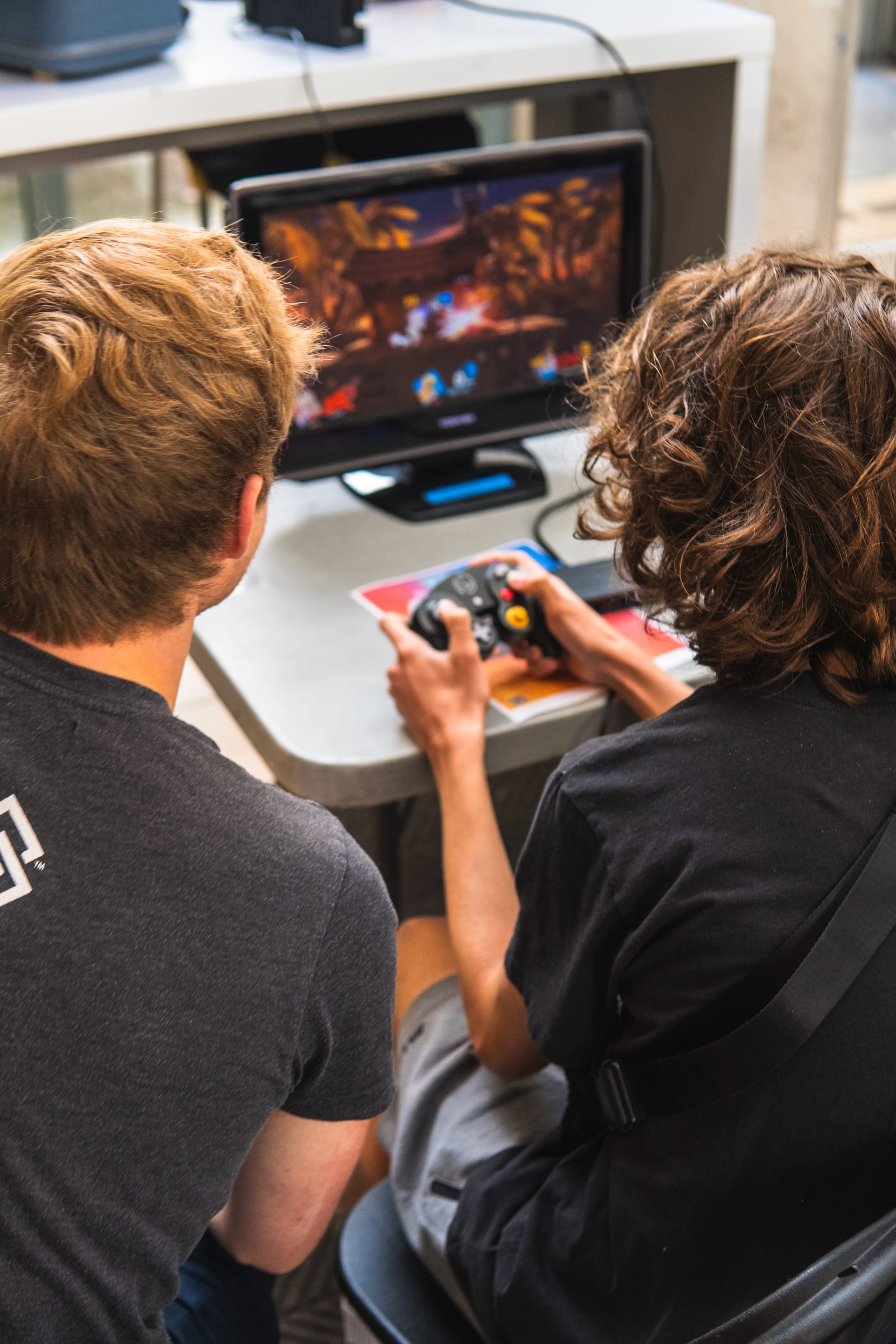 Students participating in a playtest session